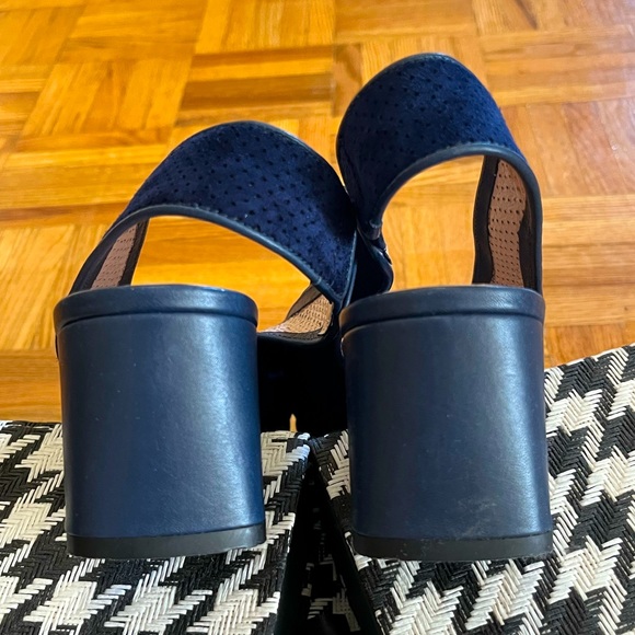 Block Heel Dark Blue Suede - Picture 6 of 8